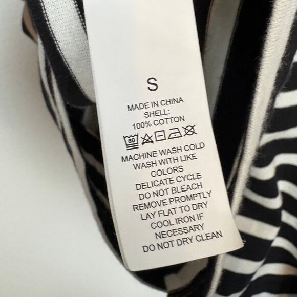 Kate Spade Quarter Sleeve Bateau Neckline Striped Cotton Tee Small - Picture 4 of 5